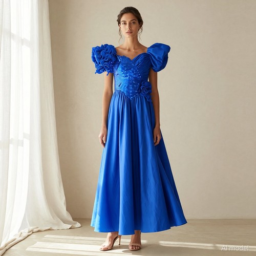 Abend 80er maxi abendkleid - maxi,