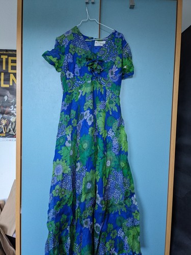 Kleid blau grün 60er jahre - grün,