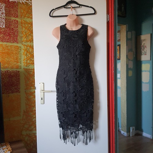 Schwarz spitze partykleid - schwarz,