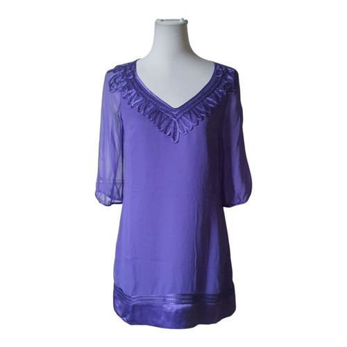Lila seide kleid neck - lila,